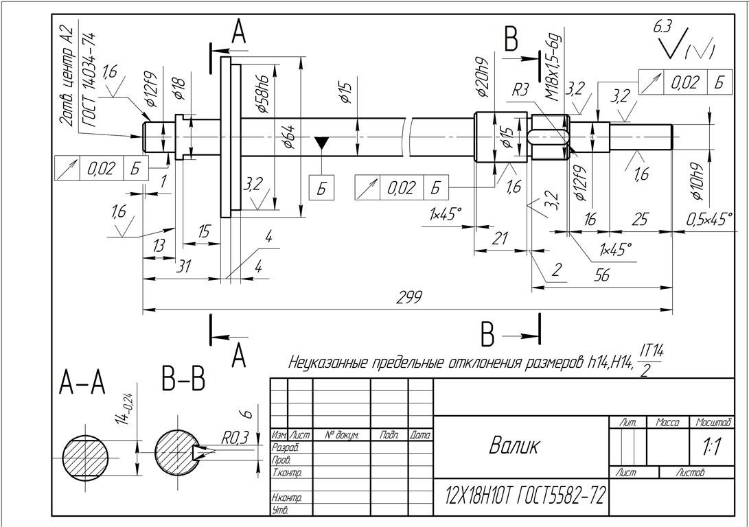 Как прочитать чертеж вала