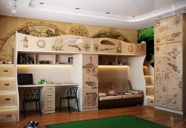 Дизайн детской комнаты для 3-х детей