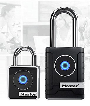 The indoor Master Lock Bluetooth Smart Padlock is priced from £69 and an outdoor version from £89