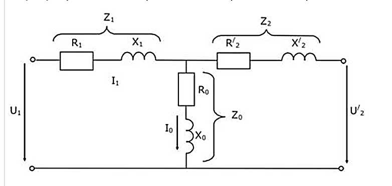 Схема замещения трансформатора в режиме холостого хода