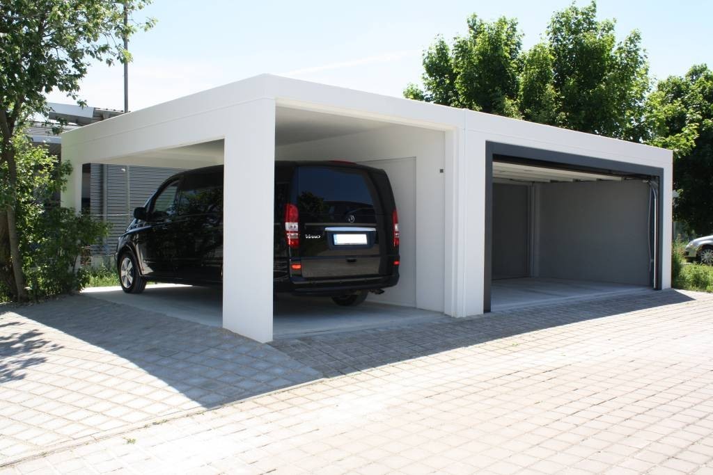 Garage цена. Бетонный гараж с воротами (3500x6200). Бетонный навес для машины. Современные гаражи для автомобилей. Современные навесы для автомобилей.