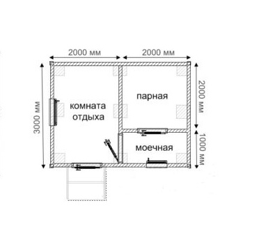 Баня из шлакоблока схема