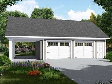 2-Car Garage with Carport, 001G-0007