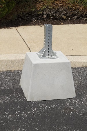 Concrete Pyramid Sign Base w/Galvanized Square Mount